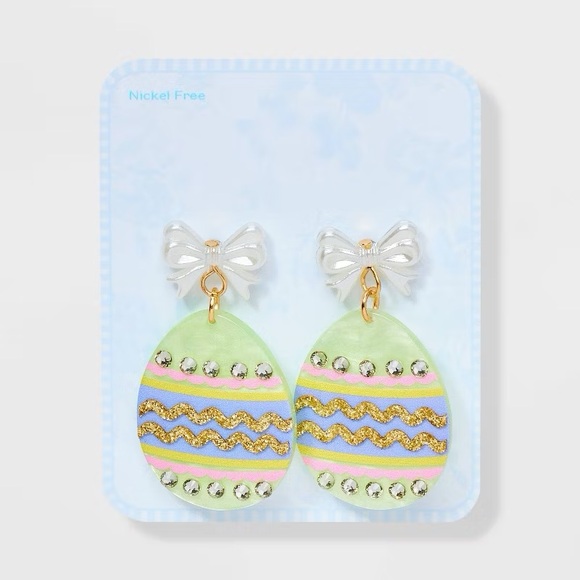 Easter nwt Egg with Pearl Drop Earrings - Multicolor - Picture 1 of 3